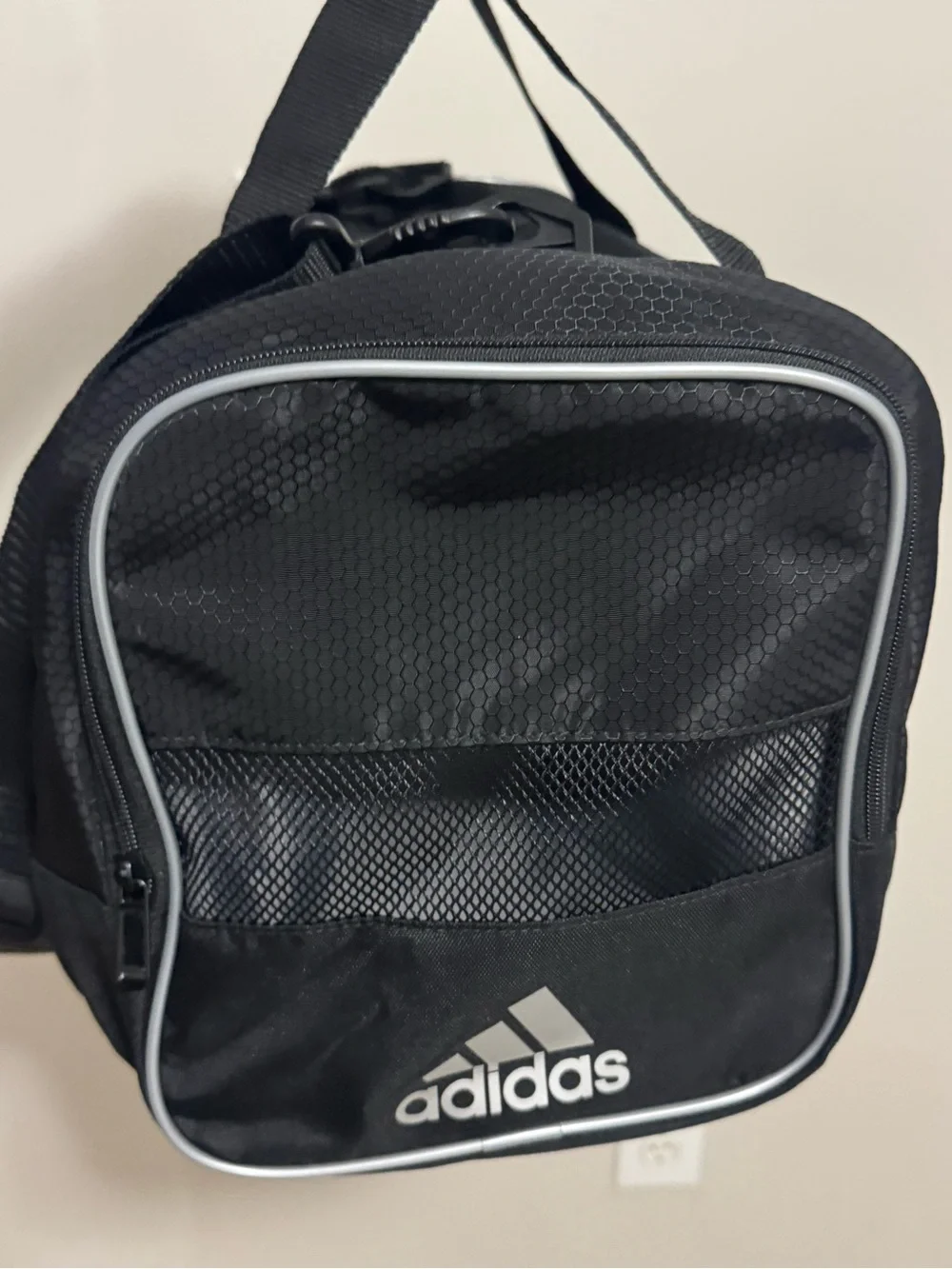adidas Black Duffel Bag with White Logo
